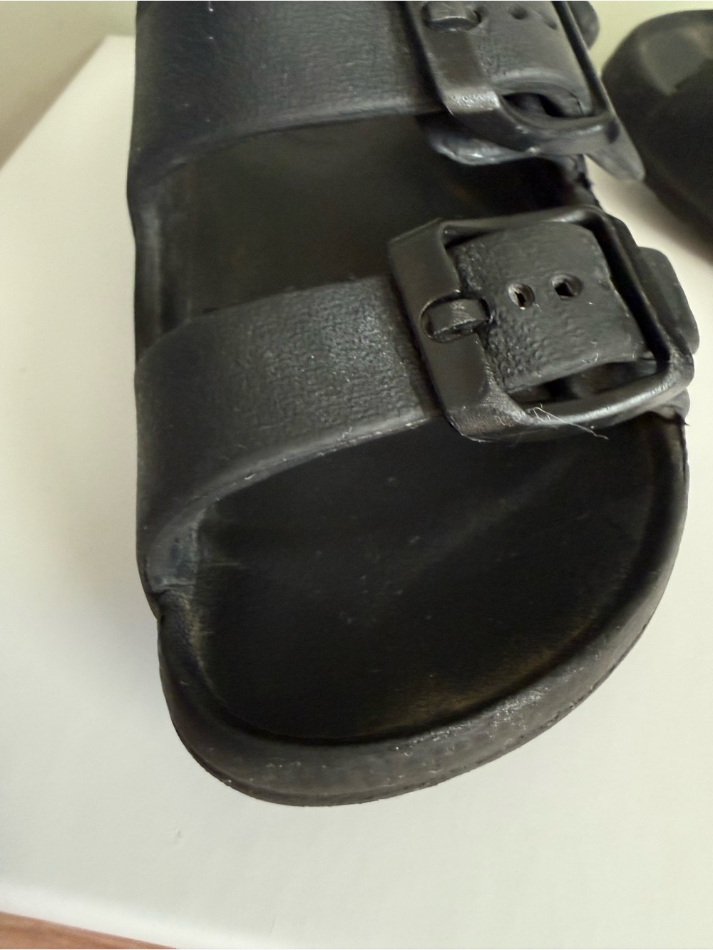 Toddler Black Double-Buckle Slide Sandals - Picture 7 of 7